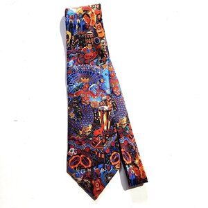 Carlos Santana Necktie 100% Silk Multi-Colour "Many Voices One Message"